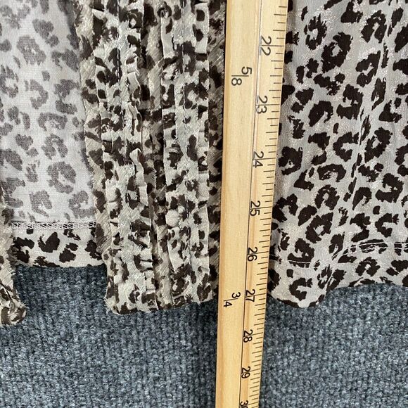 Travelers Chicos Cardigan Top 3 Women XL Gray Slinky Leopard Open Front Casual - Picture 7 of 7